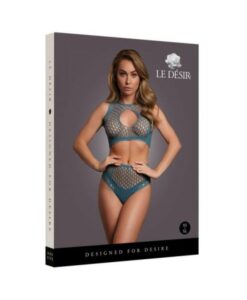 Le Desir Duo Net Key-hole Bra Set Ocean Deep O/s