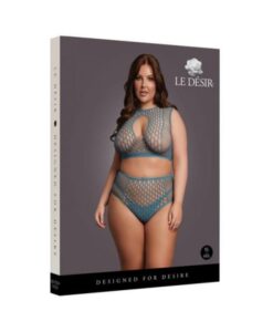 Le Desir Duo Net Key-hole Bra Set Ocean Deep Queen Size