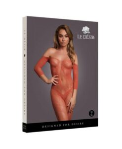 Le Desir Lace Long-sleeved Bodystocking Sunset Glow O/s