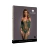 Le Desir Lace Long-sleeved Bodystocking Midnight Green O/s