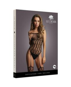 Shots Le Desir Strapless, Crotchless Teddy With Stockings Black O/s