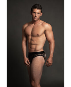 Luca Lace Open Back Brief Black S/M