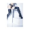 Stay Up Stockings Wet Look Black O/s Xl