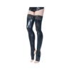 Coquette Stay-up Toeless Wetlook Stockings Black Os