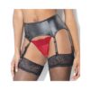 Coquette Matte Wetlook Garter Belt Black Os Hanging