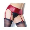 Matte Wetlook Garter Belt Merlot Os Xl