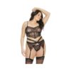Diva Bra, Garterbelt, And G-string Black Os Xl Hanging
