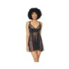 Babydoll & G-string Black Os Hanging