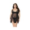Babydoll & G-string Black Os Xl Hanging
