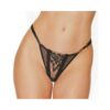 Black Label Thong With Adjustable Waist Black/rose Gold Large