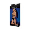 Black Label Harness And Panty With Front And Back Lace-up Details Black/rose Gold Os