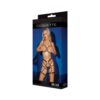 Black Label Bra, Crotchless Panty And Garters With Adjustable Bra Band, Waist, Leg Holes, Hips, And