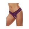 Sk Lace And Pearl Crotchless Thong Pur M/l