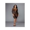 Dreamgirl Seamless Fishnet And Lace Versatile Chemise Black Queen