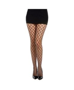 Dreamgirl Double-knitted Fence-net Pantyhose Black Os