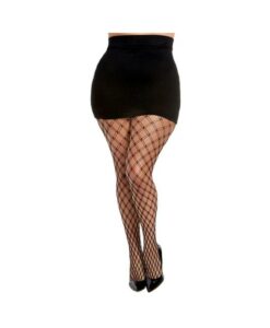 Dreamgirl Double-knitted Fence-net Pantyhose Black Osq