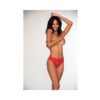 Dreamgirl Lace Tanga Open-crotch Panty And Elastic Open Back Detail Red Xl