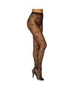 Dreamgirl Abstract Knitted Fishnet Pantyhose Black O/s
