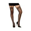 Dreamgirl Animal Print Fishnet Thigh-high Stockings Black O/s