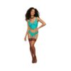 Dreamgirl Stretch Vinyl And Lace Bustier And G-string Set Ocean M