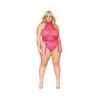 Fishnet & Faux Leather Teddy Peony Q/s