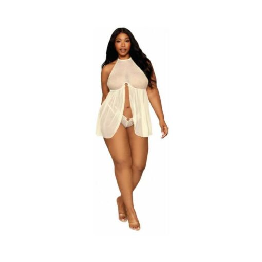 Polka Dot & Mesh Babydoll Daffodil Q/s - Image 2