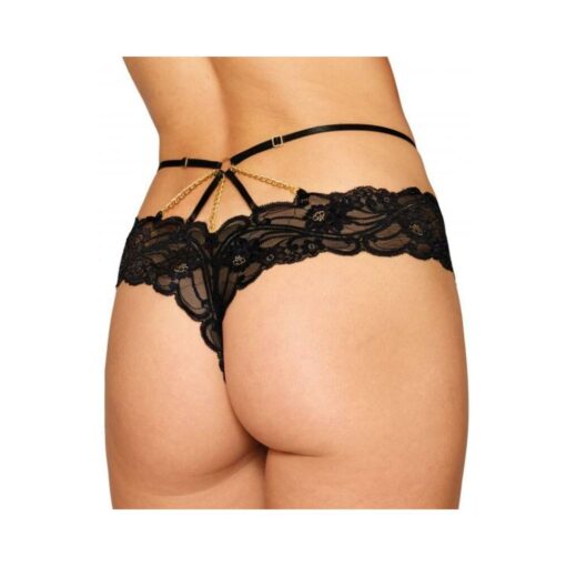 Cheeky Open Crotch Thong W/ Chains S/m