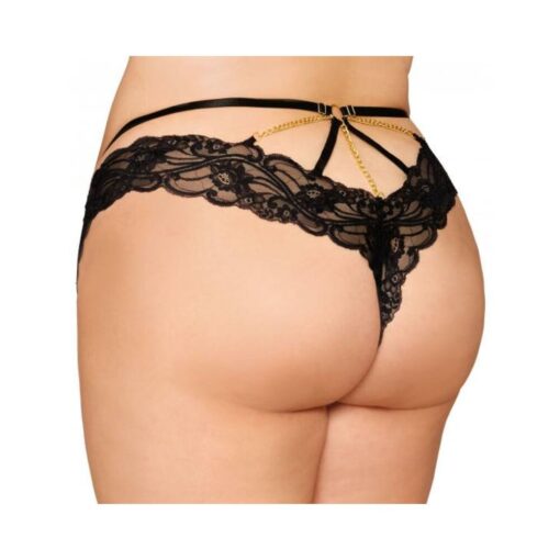 Cheeky Open Crotch Thong W/ Chains 1x/2x