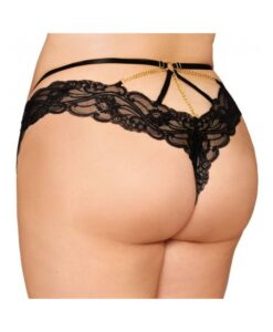 Cheeky Open Crotch Thong W/ Chains 3x4x