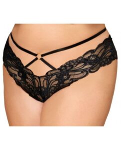 Alternative view of Cheeky Open Crotch Thong W/ Chains 3x4x