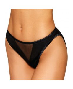 Alternative view of Heart Back Panty W/ Fringe Black X-large
