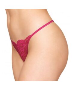 Alternative view of Lace Open Crotch G-string Beet S/m
