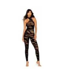 Alternative view of Asymmetrical Bodystocking Opaque Black O/s