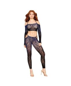 Leopard Print Braletter & Pantyhose Set O/s