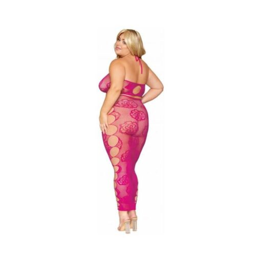 Bralette & Long Skirt Set Rose Pattern Beet Q/s - Image 2