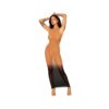 Zebra Knit Bodystocking Gown Black/copper O/s