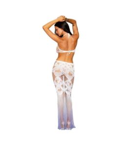 Alternative view of Bodystocking Gown White/ Hydrangea O/s