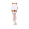 Sheer Thigh Highs Bride Sequin Back White O/s