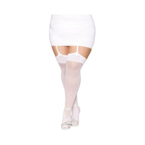 Sheer Thigh High Bride Sequin Back White Q/s - Image 2