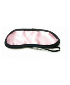 Sex Kitten Satin Eye Mask Pink With Black Trim