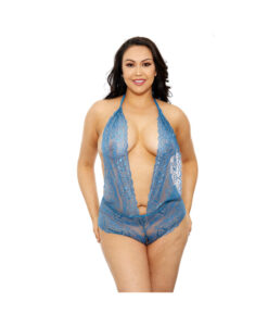 Lace Teddy Plus Size Navy
