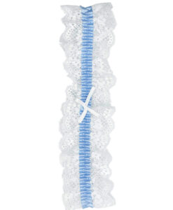 Lace Garter White/Blue O/S