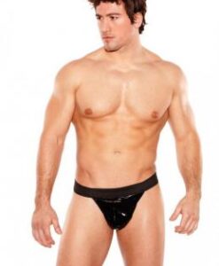 Zues wet look thong black o/s