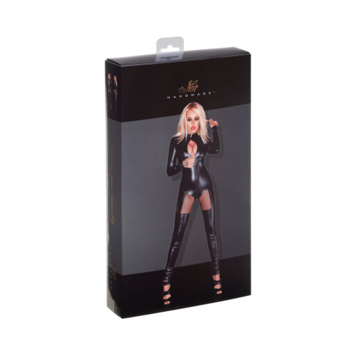Noir Powerwetlook Stocking And Panties With Silver Zipper Medium - Image 3