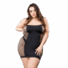 Naughty Girl Solid Mesh Tube Dress Black Q/S