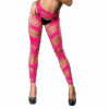 Naughty Girl Sexy Leggings Wild Mesh Design Pink O/S