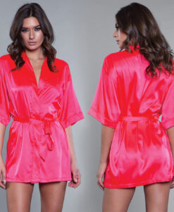 BeWicked Satin Robe-Hot Pink 1X