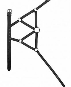 Ouch! Skulls And Bones Harness With Skulls & Spikes Black