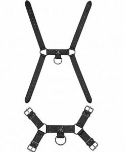 Skulls And Bones Male Harness With Skulled & Spiked Black