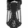 Ouch! Skulls & Bones Bracelet With Skulls And Chains Black